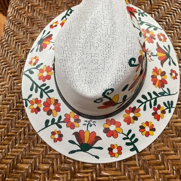 Hand painted cowboy garden festival hat - Picture 3 of 15